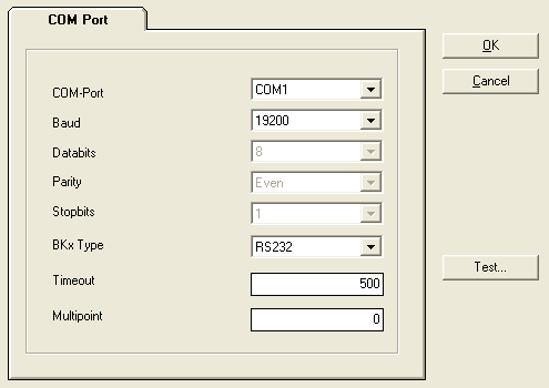 Communication via a COM port 2: