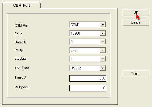 Communication via a COM port 11: