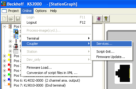 About the Coupler service menu 3: