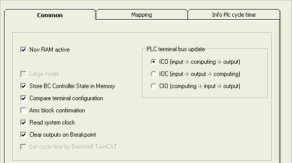 Controller: Common settings 1: