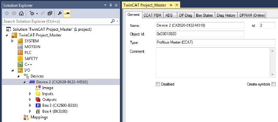 Adding a Profibus master 3: