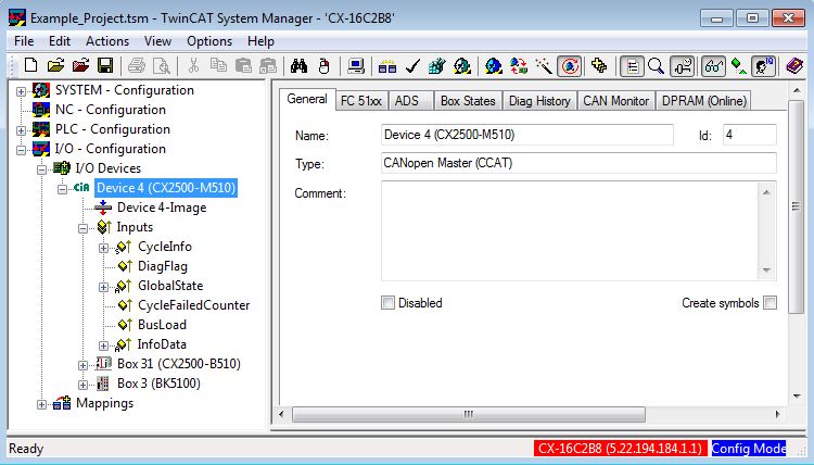 Adding a CANopen master 4: