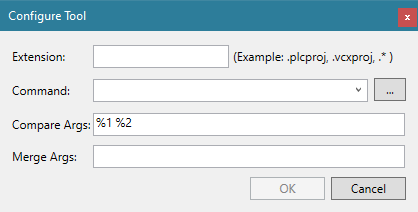 Configuration of the TcProjectCompare for use with source control 7: