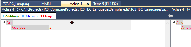 XML comparison window 10: