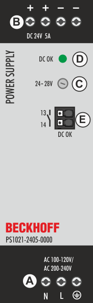 Front side and operating elements 1: