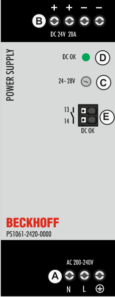 Front side and operating elements 1: