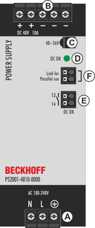 Front side and operating elements 1: