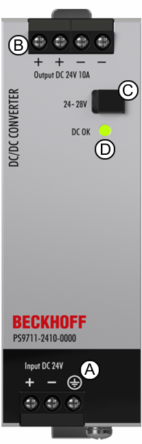 Front side and operating elements 1:
