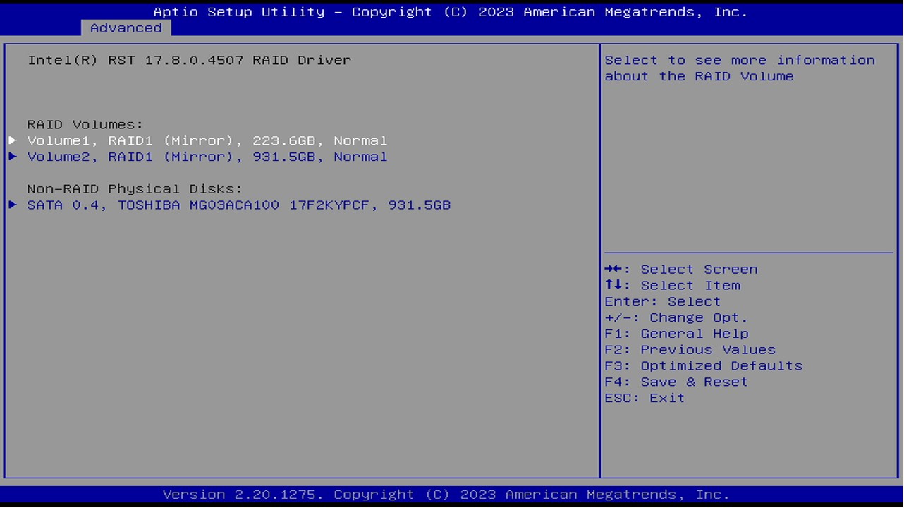 Create RAID system via BIOS 3: