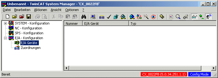 Hardware Setup with the TwinCAT System Manager 2: