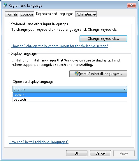 Change Systemlanguage 1: