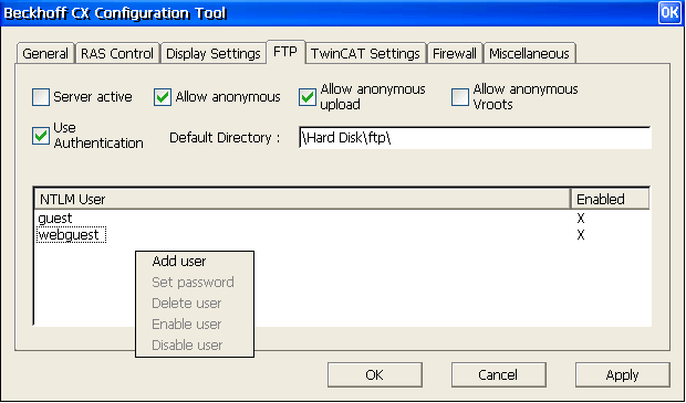 Create user 1: