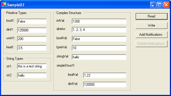 Reading and writing of PLC variables of any type (ReadAny, WriteAny) 1: