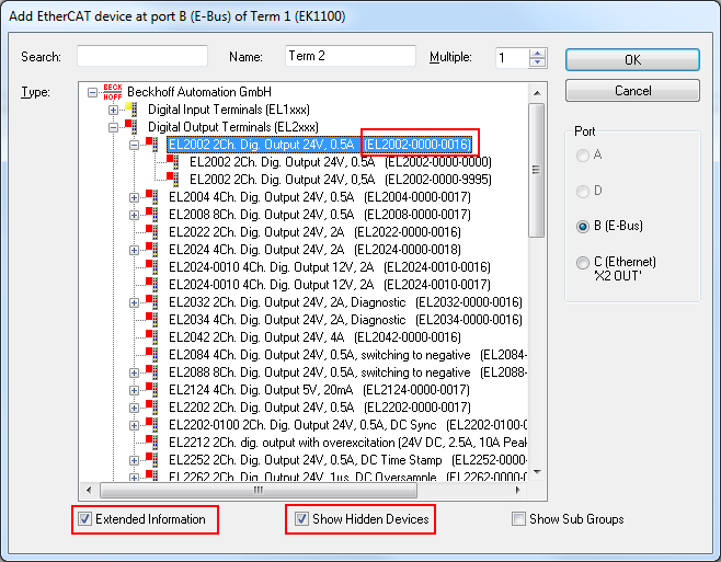 ITcSmTreeItem Item Sub Types: E-Bus 1: