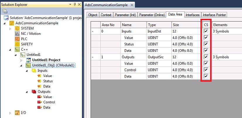 Sample06: UI-C#-ADS client uploading the symbolic from module 5: