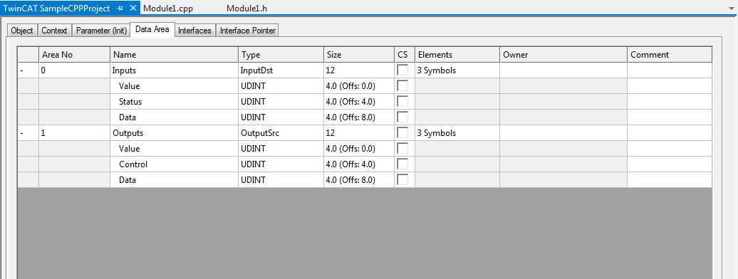 Data Area 1: