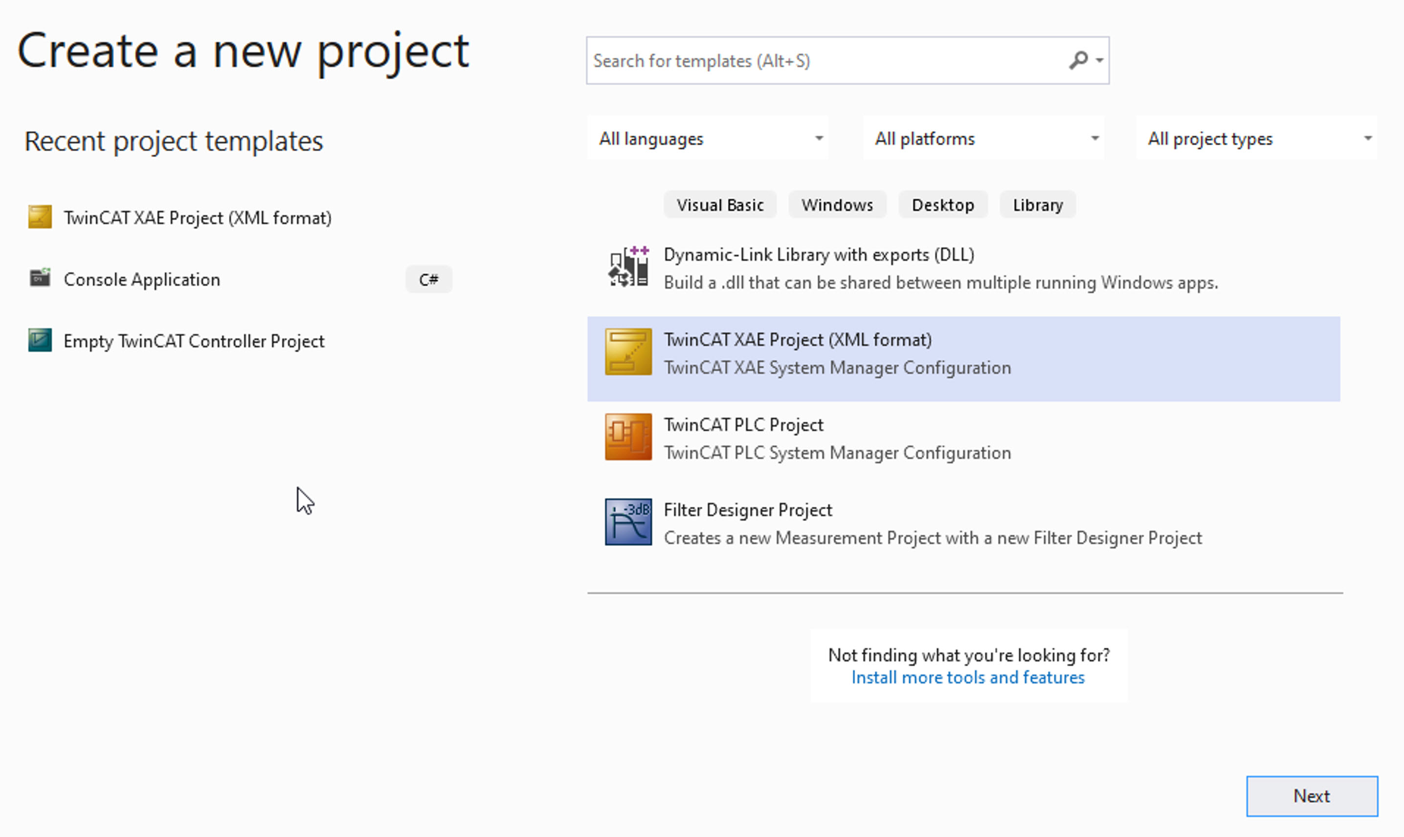 Create TwinCAT 3 project 2: