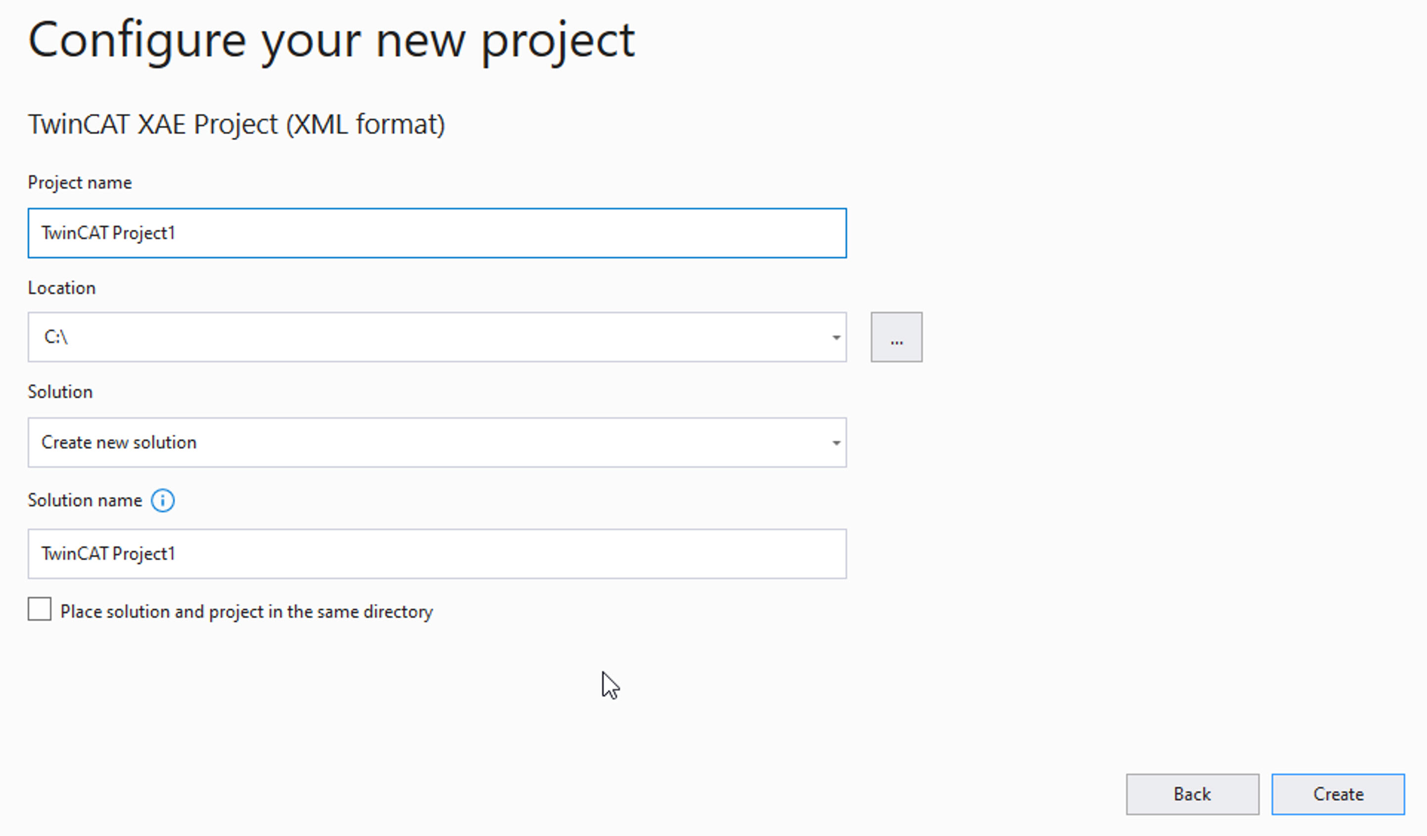 Create TwinCAT 3 project 3: