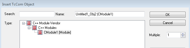 Create TwinCAT 3 C++ Module instance 2: