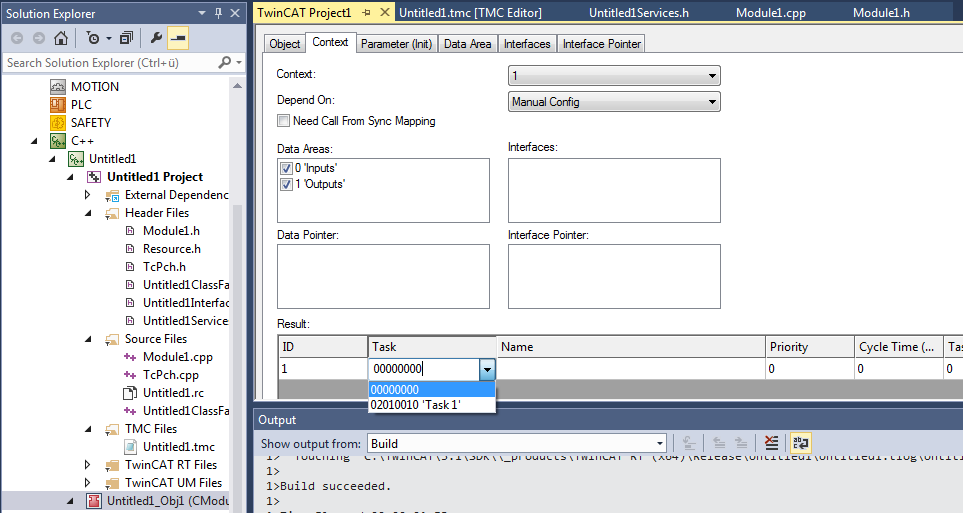 Create a TwinCAT task and apply it to the module instance 4:
