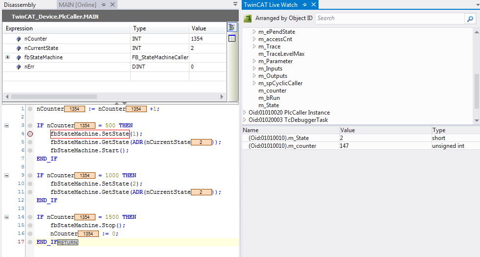 Calling methods offered by another module via PLC 23:
