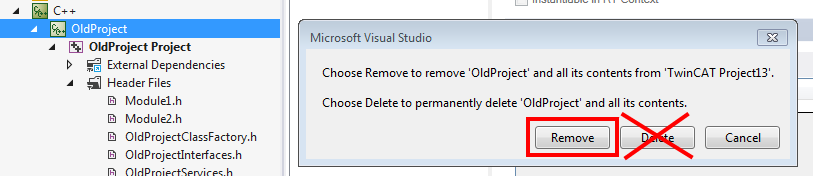 Renaming TwinCAT C++ projects 1: