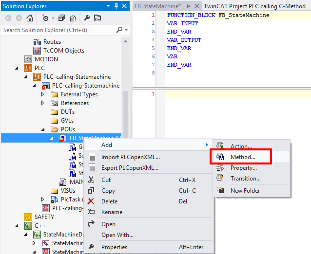 Calling methods offered by another module via PLC 9: