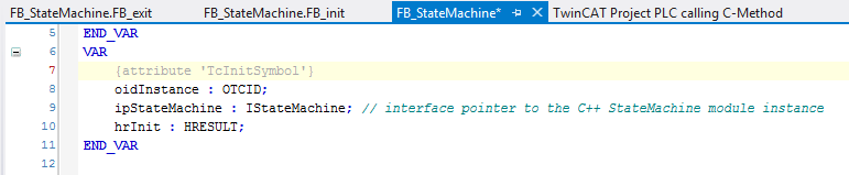 Calling methods offered by another module via PLC 12: