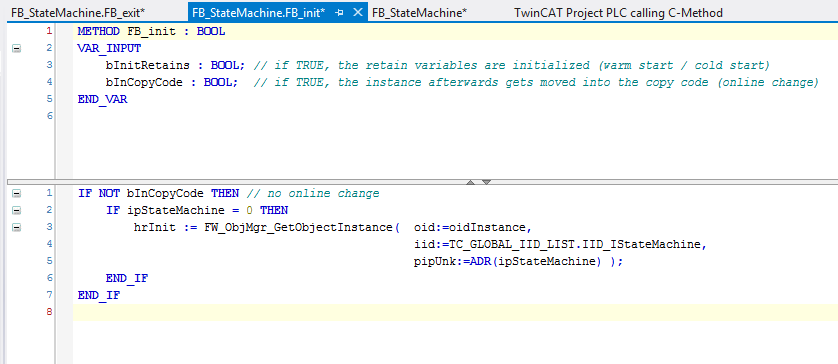 Calling methods offered by another module via PLC 14: