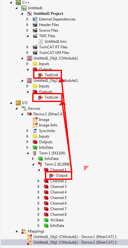 Linking via TMC editor (TcLinkTo) 2: