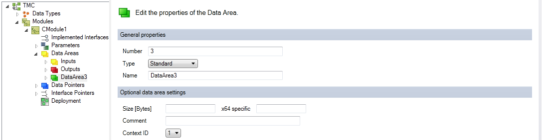 Add / modify / delete data areas and variables 2: