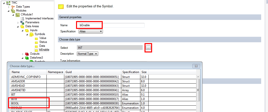 Add / modify / delete data areas and variables 4:
