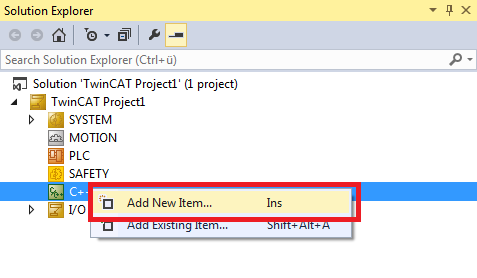 TwinCAT C++ Project Wizard 1: