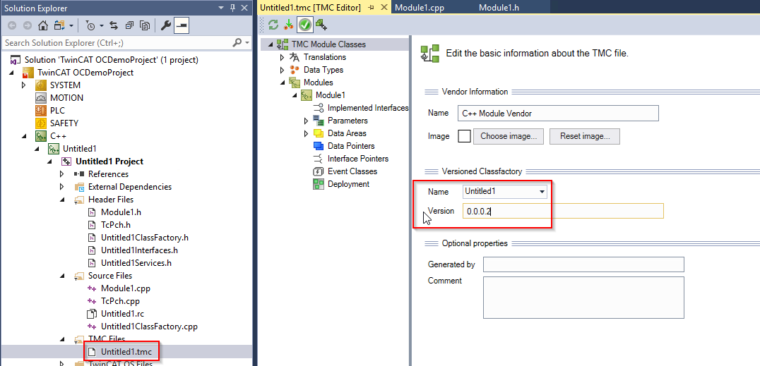 Implement and publish TwinCAT 3 C++ project version 0.0.0.2 2: