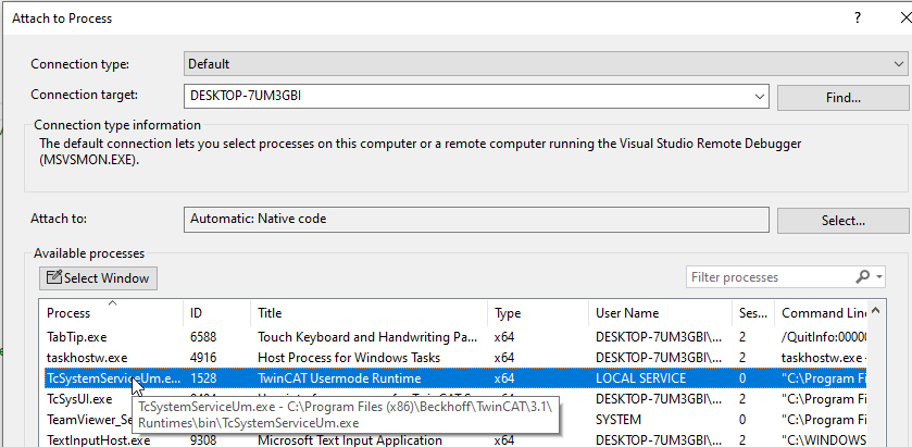 Debugging the state machine with the Usermode Runtime 1: