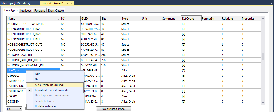 Management and identification of data types 3: