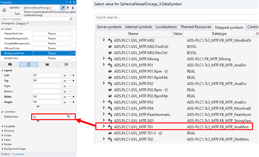 Ways of mapping PLC variables to the HMI control 3: