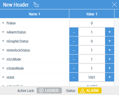 ObjectBrowser view on a Faceplate 1:
