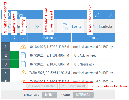 Events tab 1: