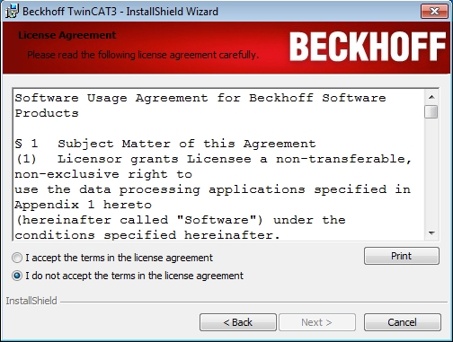 Installation: TwinCAT runtime (XAR) 3: