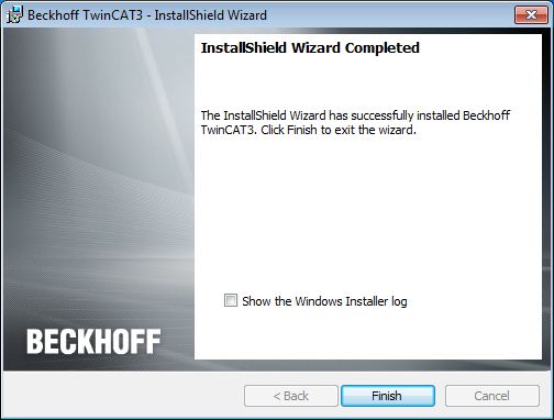 Installation: TwinCAT runtime (XAR) 10: