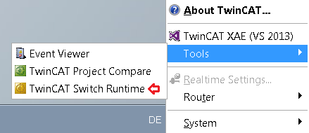 Parallel installation of TwinCAT 2 and TwinCAT 3 1: