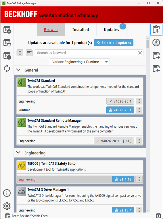 Managing TwinCAT software 2: