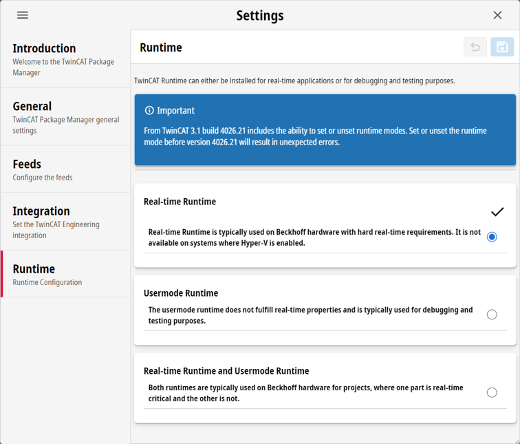 Runtime Configuration 1: