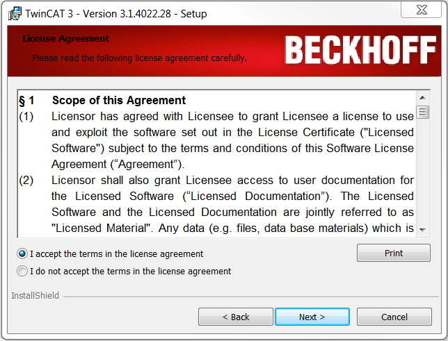 Installing TwinCAT 3 Engineering and Runtime 3: