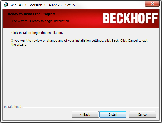 Installing TwinCAT 3 Engineering and Runtime 7: