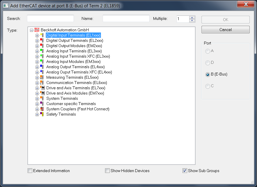 Terminal Selection Diagram 1: