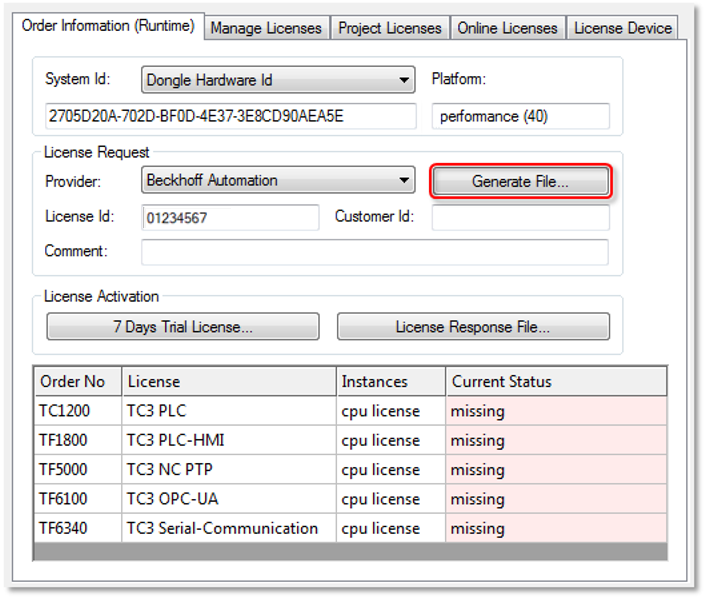 Creating License Request Files 15: