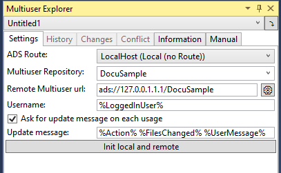 Settings tab 1: