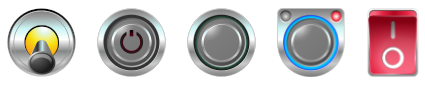 Dip switch, power switch, push switch, push switch LED, rocker switch 1:
